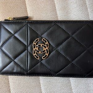Black Quilted Leather Clutch